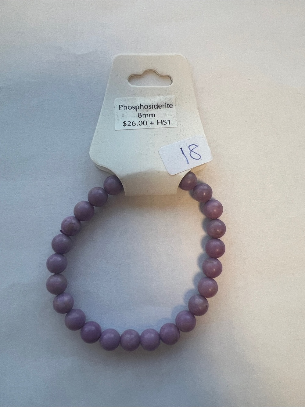 Phosphosiderite 8mm Lavender Bead Bracelet